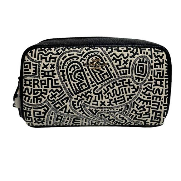 Coach Disney Keith Haring Mickey Mouse Small Boxy Cosmetic Bag Makeup bag - Picture 1 of 11